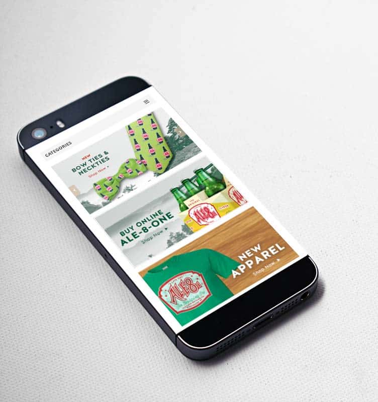 mobile website design for ale8